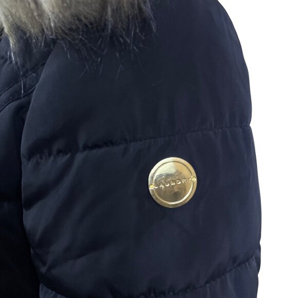 Laundry Womens Black Faux Fur Hooded Quilted Puffer Coat Size Small Winter - Picture 7 of 10